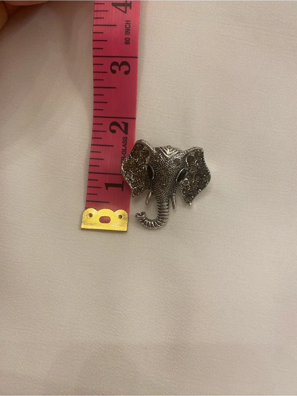 Brooch Elephant Crystal Rhinestones Silver Toned Pin New